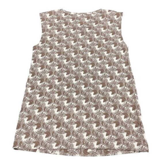 NWT KATE QUINN Forest Pine Print Half Button Up Short Sleeve Top Sz Large - Picture 6 of 6